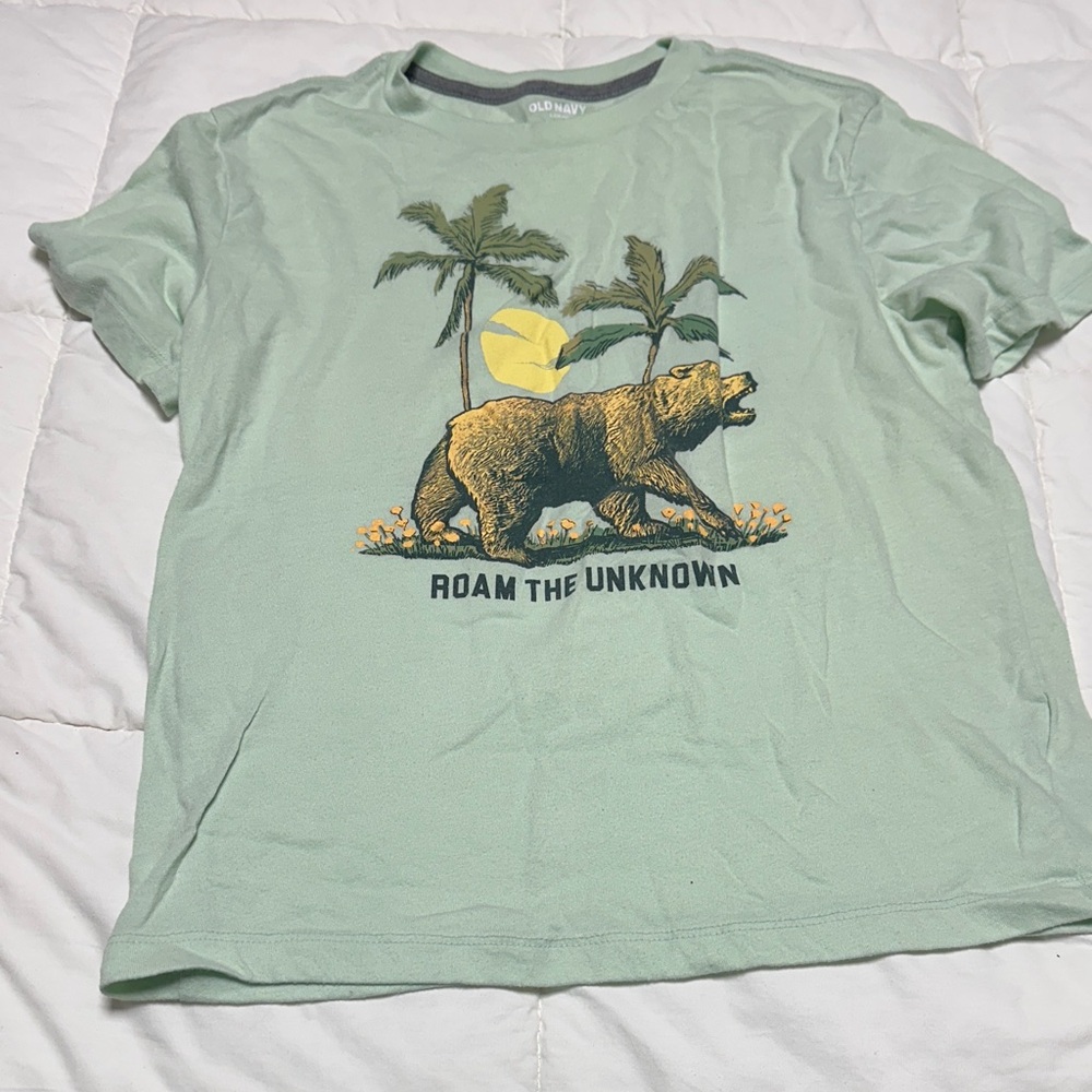 Old Navy Mint Green Bear Graphic Tee